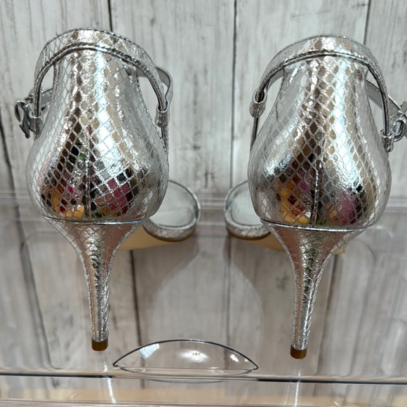 Michael Kors Silver High Heel Sandals - Picture 5 of 8